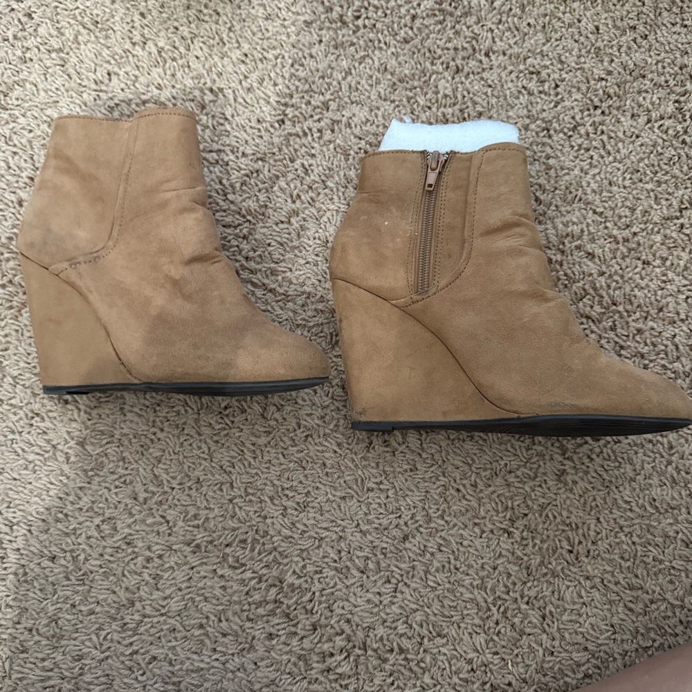 Forever 21 Brown Wedge Ankle Boots